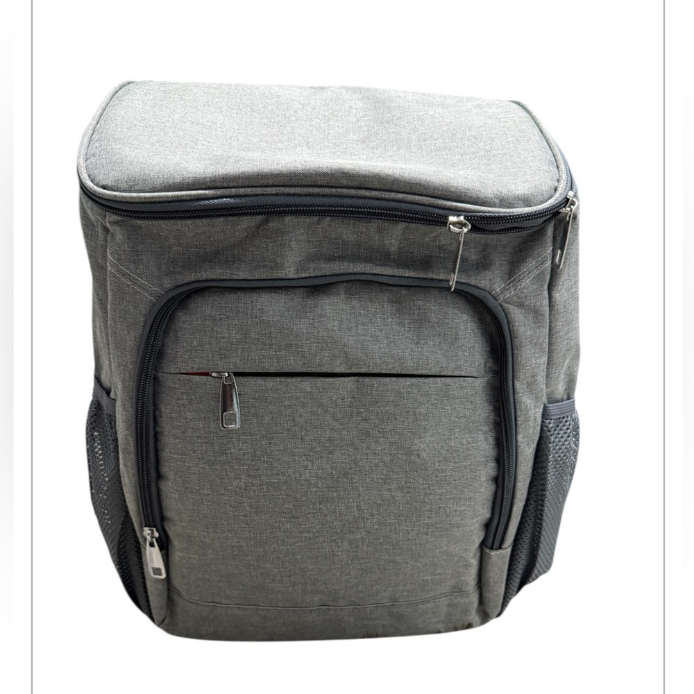 Insulated Backpack Cooler Gray Adjustable Straps … - image 1